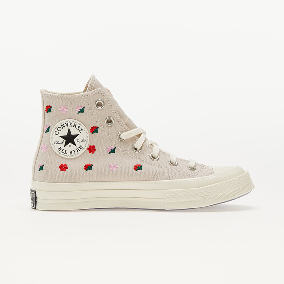 Converse Women's High Top Chuck 70 Floral Sneakers Taupe Size US 8.5 - Picture 1 of 11